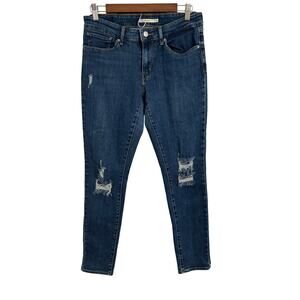 Levi's 711 Skinny Women's 30 Ripped Jeans Rockabilly 90's Y2K‎ Sexy Rocker Urban